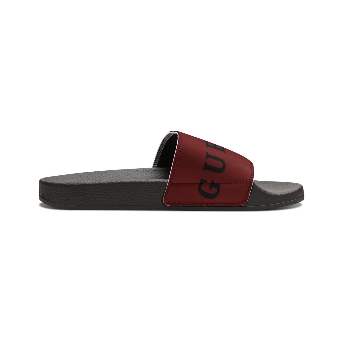 Women's Removable-Strap Slide Sandals — Customizable Maroon Strap with Bold Text
