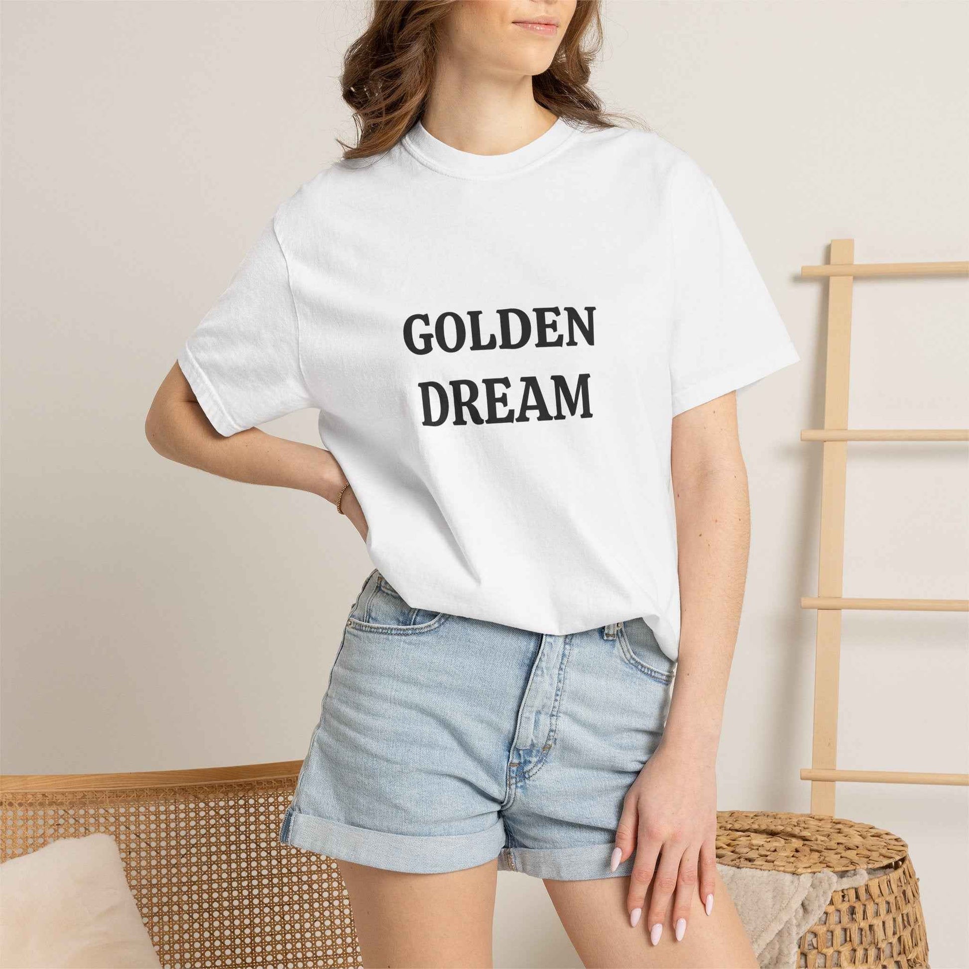 Golden Dream T-Shirt — Minimal Text Graphic Tee