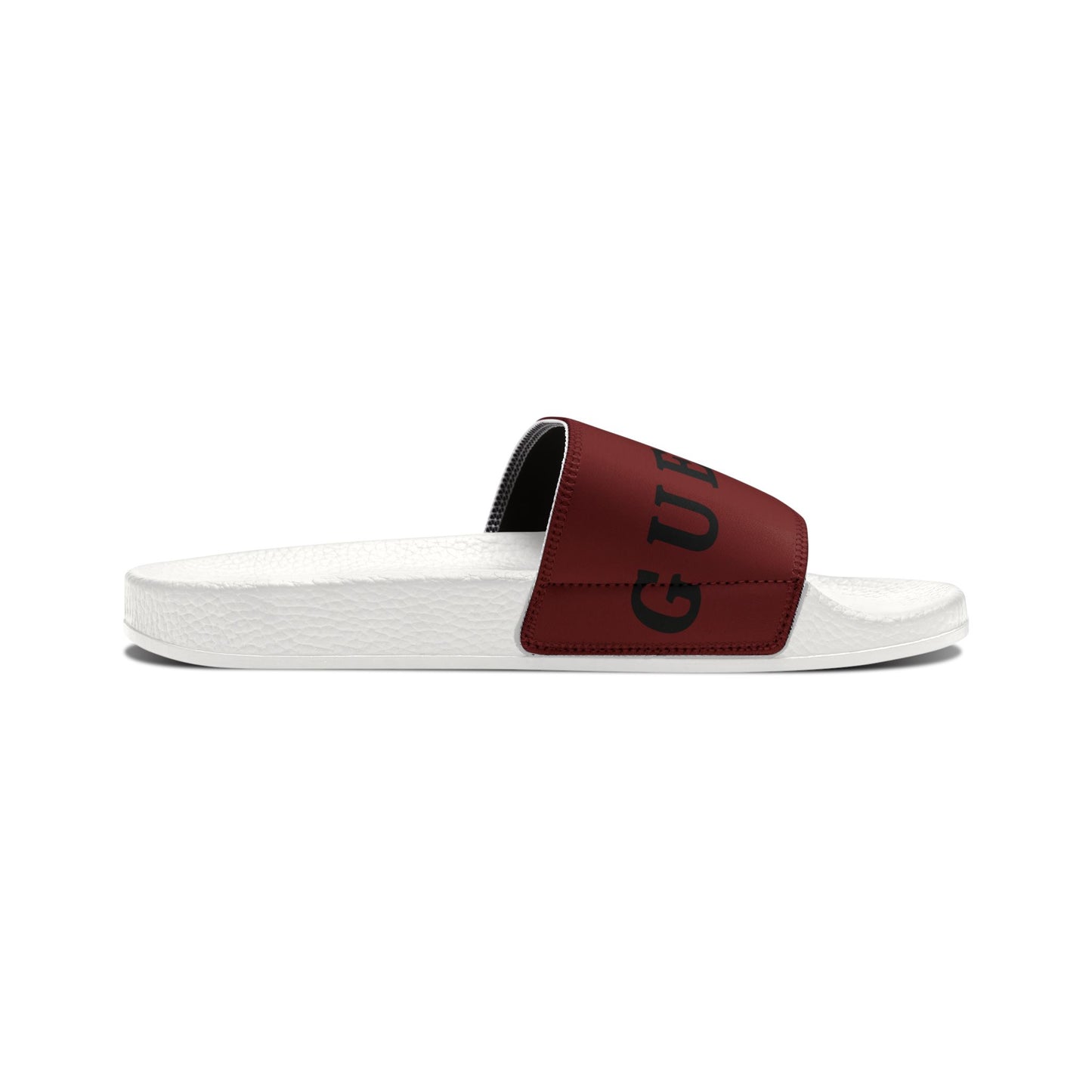 Women's Removable-Strap Slide Sandals — Customizable Maroon Strap with Bold Text